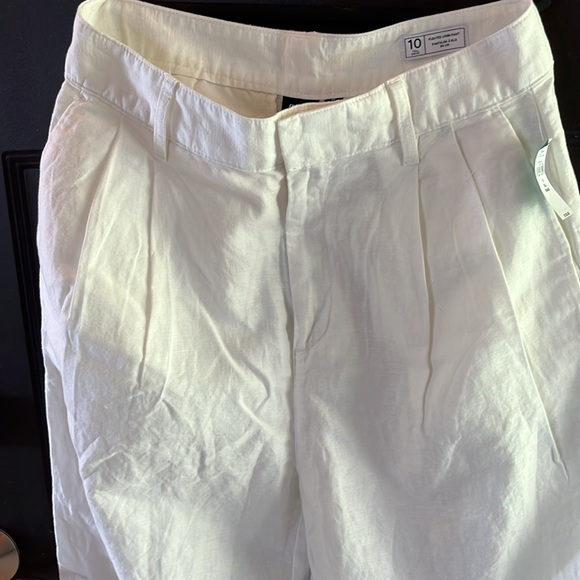 NWT Gap white linen blend trousers size 10 tall - Picture 4 of 7
